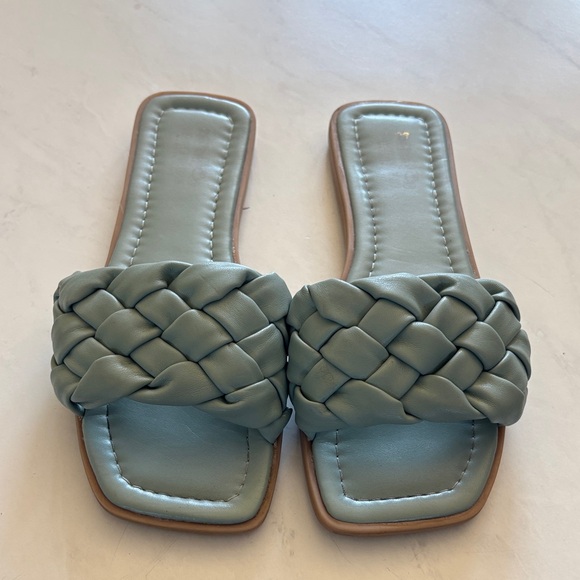 Coach and Four Shoes - Coach and Four Braided Leather Sandals - Blue